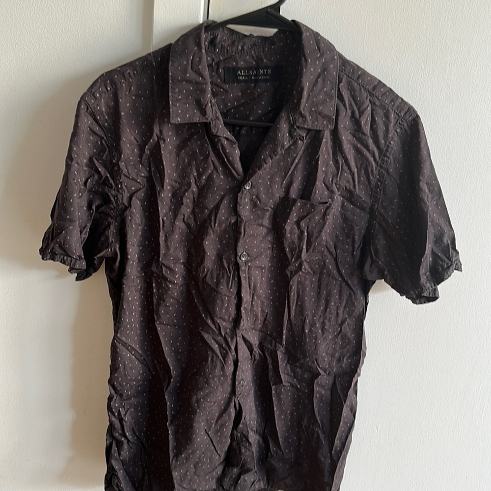 All Saints Short Sleeve Button Down SMALL